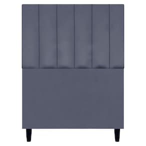 Cabeceira Decorativa Elen Para Cama De Solteiro 90cm Suede Cinza, Suede