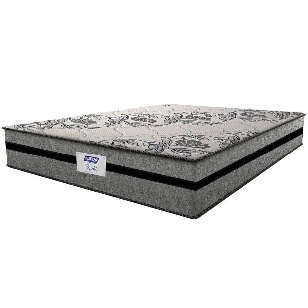 Colchão Casal Gazin Com Molas Ensacadas Rubi 138x188x32cm Cinza/preto - Suporta Até 120kg Por Pessoa Cinza