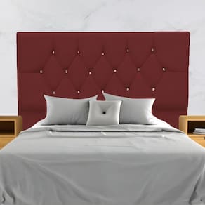 Cabeceira Solteiro Cama Box Estofada 90 Cm Suede Eva bordô