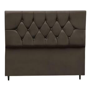 Cabeceira Cama Box Estofada Solteiro 90 Cm Suede Anitta marrom
