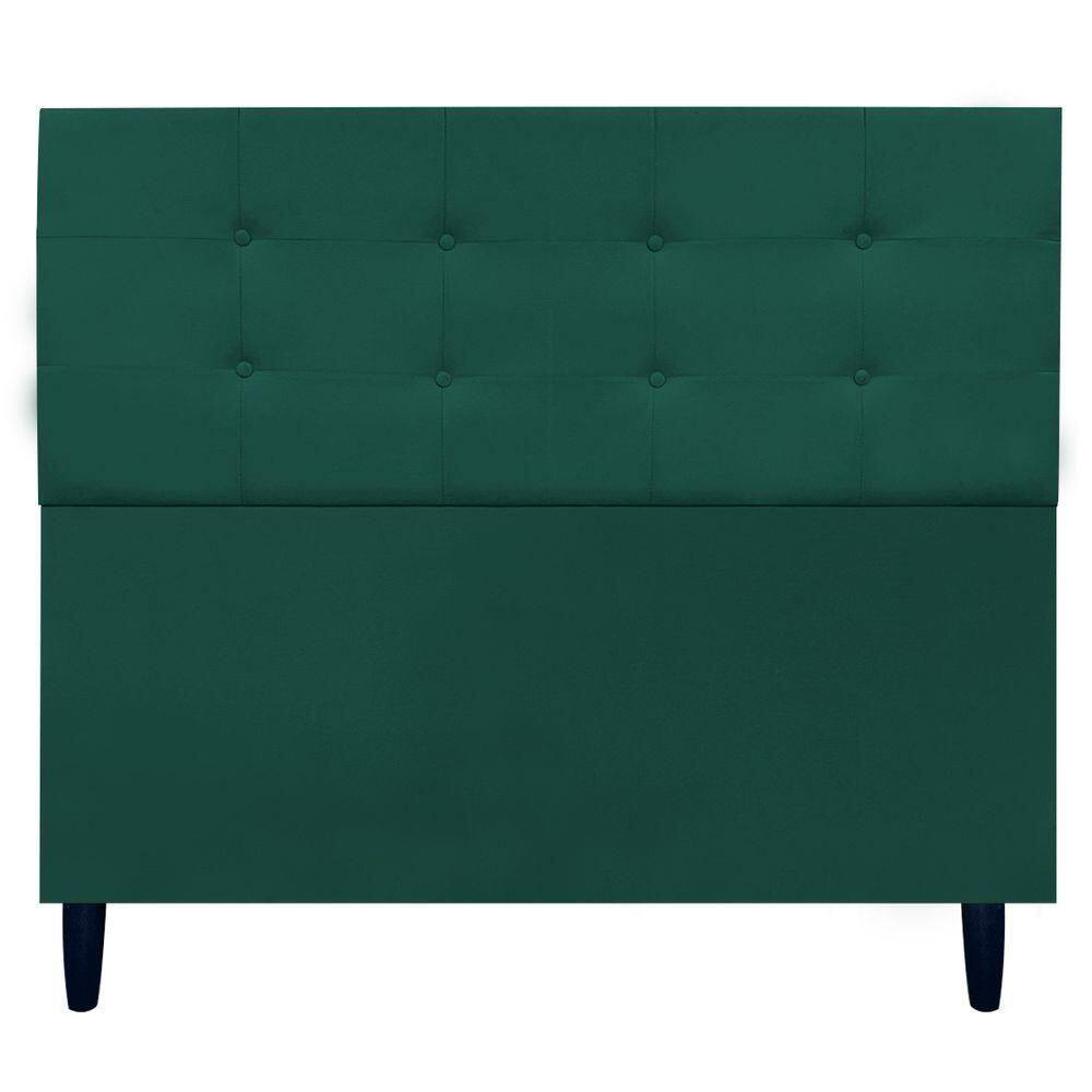 Cabeceira Decorativa Ivy Para Cama De Casal 140 Cm Suede Verde, Suede