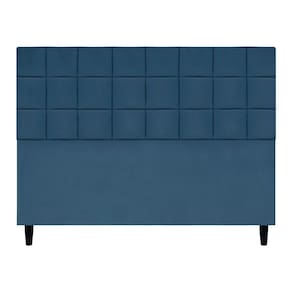 Cabeceira Decorativa Florem Para Cama De Queen 160 Cm Azul-marinho, Suede