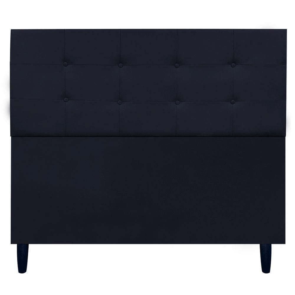 Cabeceira Decorativa Ivy Para Cama De Casal 140 Cm Suede Preto, Suede