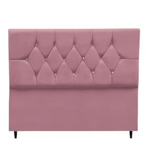 Cabeceira Estofada Cama Box Solteirão 100 Cm Suede Dubai rosê