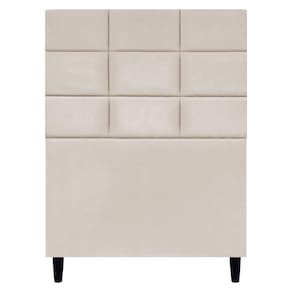 Cabeceira Decorativa Florem Para Cama De Solteiro 90 Cm Suede Bege, Suede