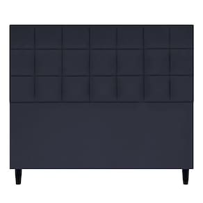 Cabeceira Decorativa Florem Para Cama De Casal 140 Cm Preto, Suede