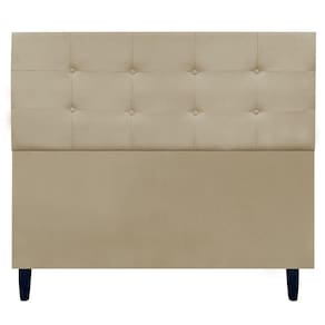 Cabeceira Decorativa Ivy Para Cama De Casal 140 Cm Suede Nude, Suede