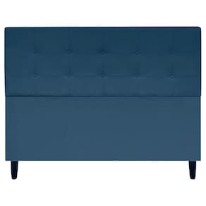 Cabeceira Cama Ivy Para Cama Queen 160 Cm Suede Azul-marinho, Suede