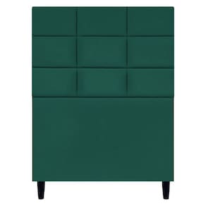 Cabeceira Decorativa Florem Para Cama De Solteiro 90 Cm Suede Verde, Suede