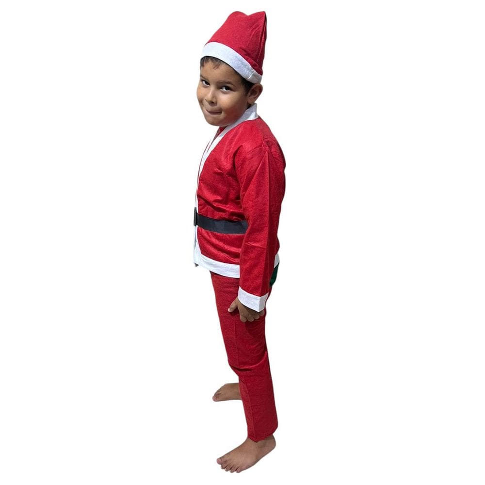 Roupa Papai Noel Infantil Criança Natal Fantasia Completa Natalina Festa Fim De Ano Evento Comemoraçao