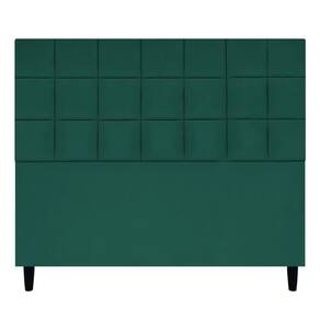 Cabeceira Decorativa Florem Para Cama De Casal 140 Cm Verde, Suede