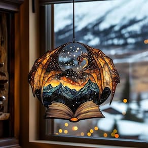 Enfeite de Natal DuduCraft Acrylic Book Lover Xmas-Dragon