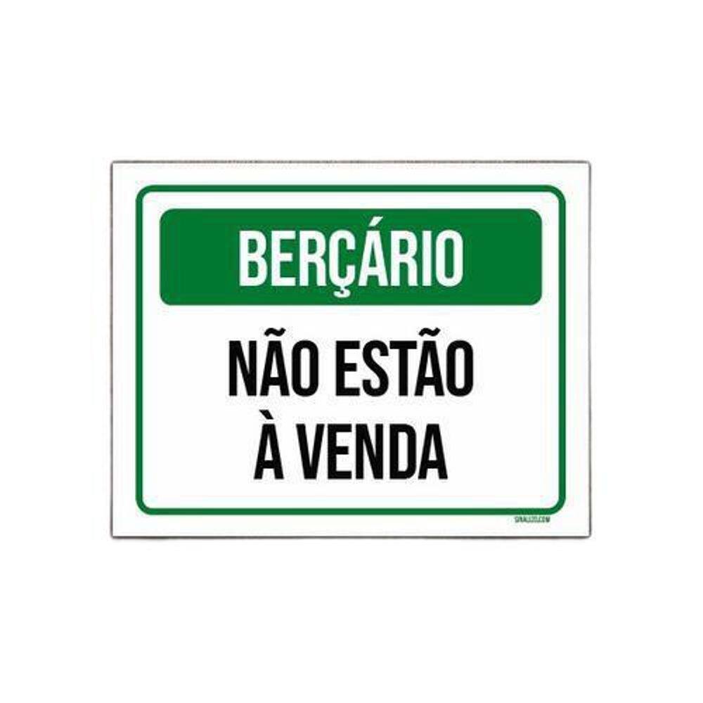Placa Sinalização Berçário Não Estão À Venda 18x23cm 10un