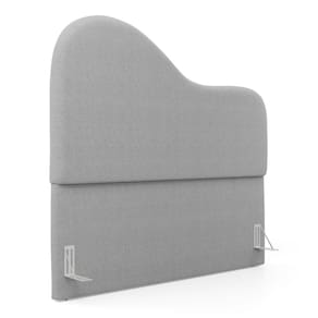 Cabeceira Orgânica Cama Box Casal Padrão Sea 140cm com Frame Bouclé Cinza Claro - Desk Design