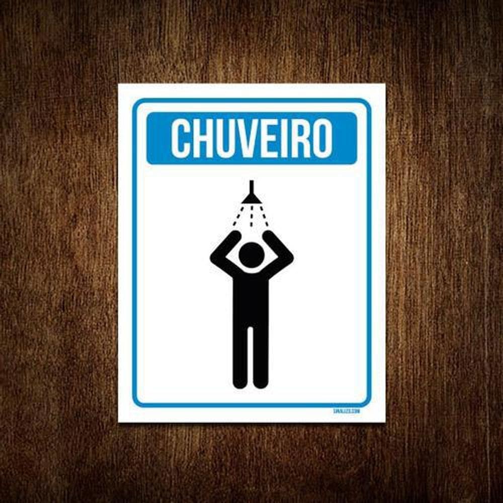 Placa Sinalização Higiene Chuveiro 18X23