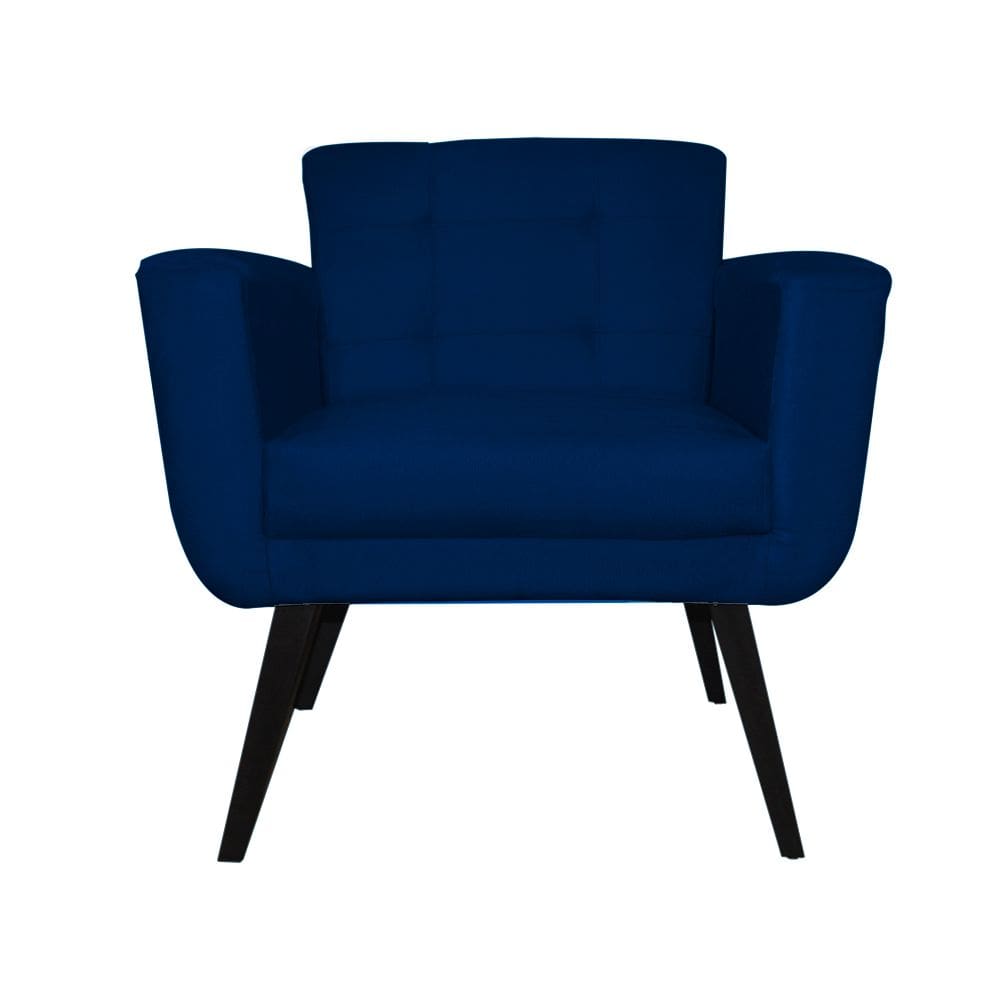 Poltrona Decorativa Geovana Veludo Azul Marinho - Montanaris Decor