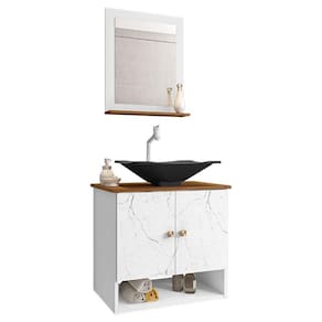 Gabinete Banheiro Deli Cuba Concava Preto Tor DL08 Val ABS