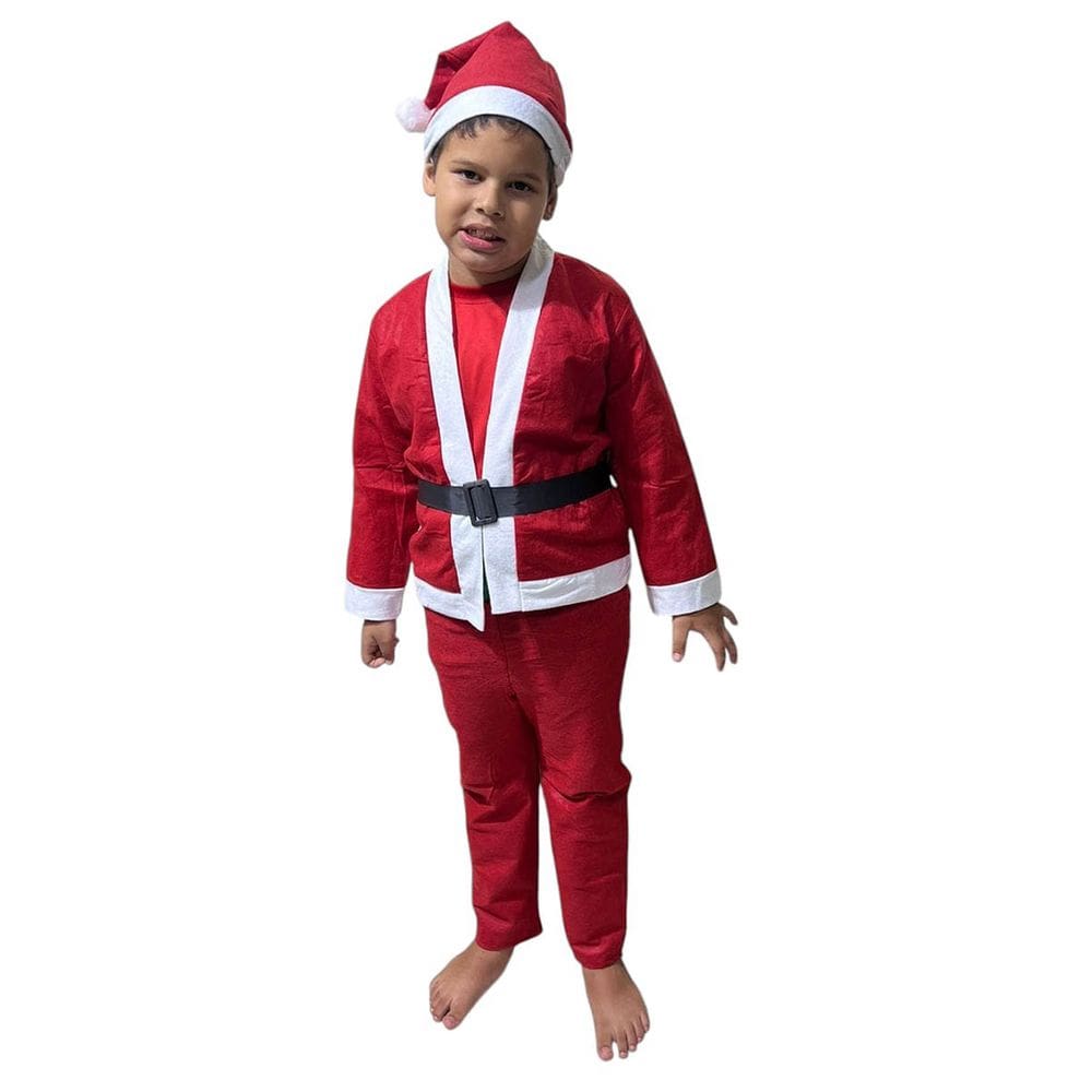 Roupa Papai Noel Infantil Fantasia Criança Completa Natal Natalino Festa Evento Fim de Ano