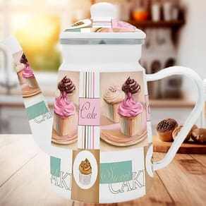 Bule Esmaltado Com Indução Cake Premium Café Chá 1,2 Litros