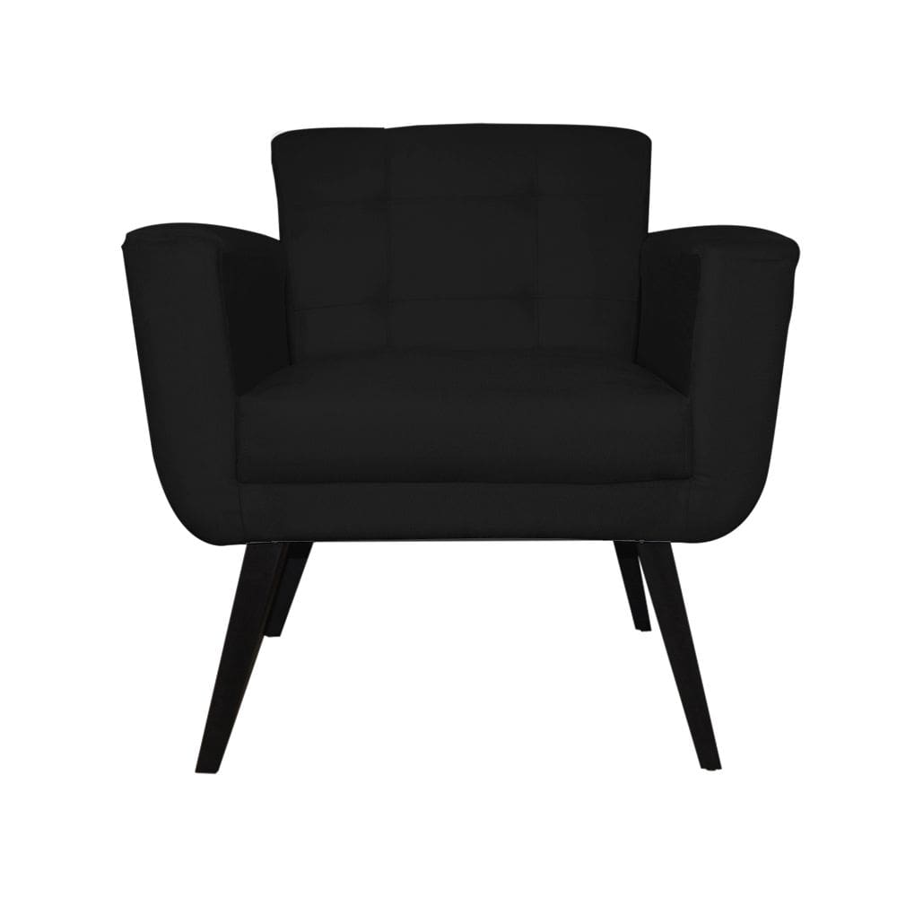 Poltrona Decorativa Geovana Veludo Preto - Montanaris Decor