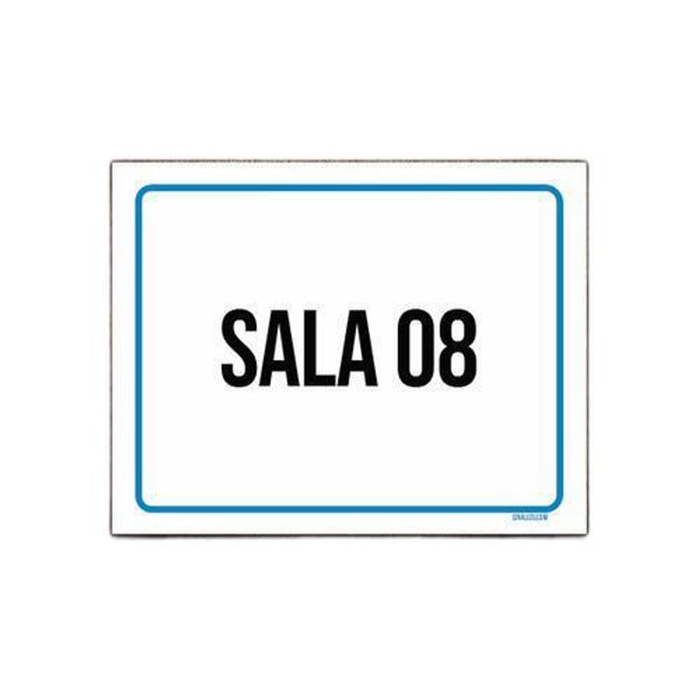 Placa Sinalização Sala 8 18x23cm 5un