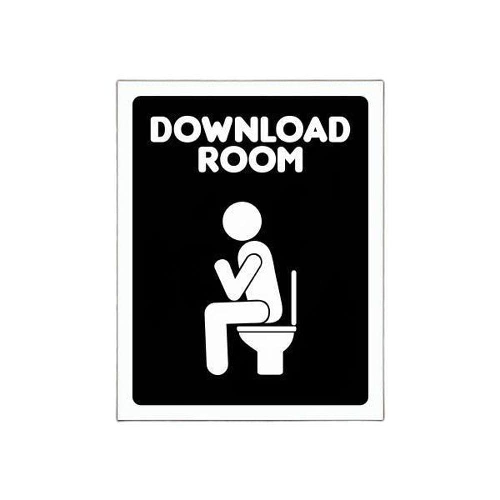 Placa De Banheiro Download Room - Placa Decorativa