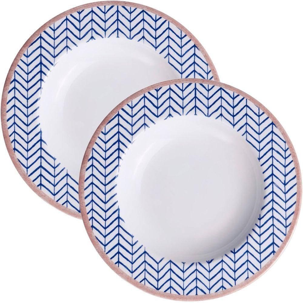 Jogo Prato Fundo Sopa Lanche 6 Pessoas 6pçs Abstratta 23cm