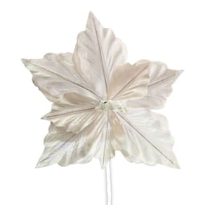 Flor Decorativa Poinsetia Champanhe - 1 Unidade