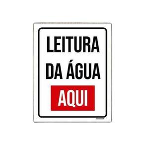 Placa Sinalização - Leitura De Água Aqui Verm 36X46