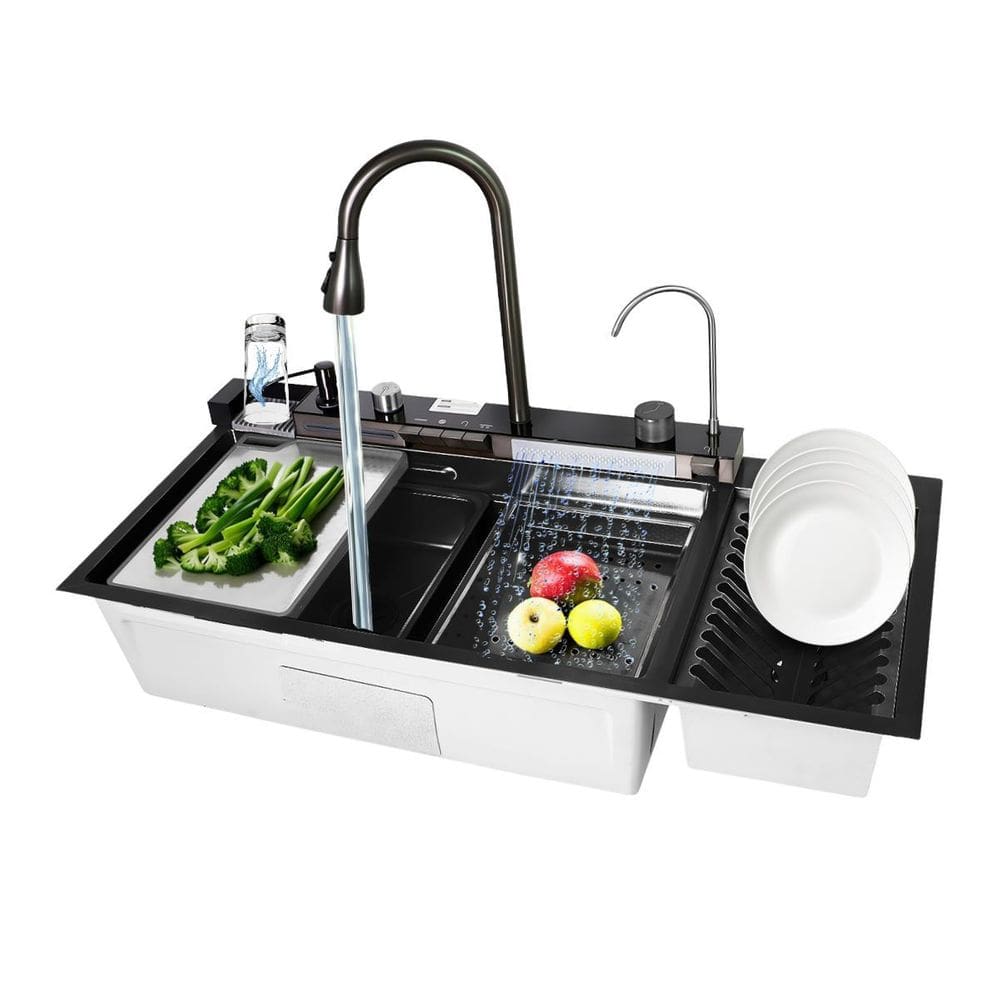 Cuba Cozinha Gourmet Inox 304 Preta Multifuncional Com Calha