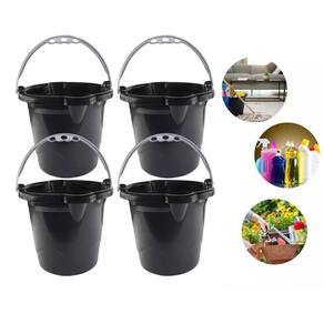 Kit 4 Baldes Multiuso Resistente Preto Com Alça 8.5 Litros