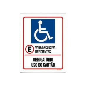 Kit 3 Placas Vaga Exclusiva Deficientes Obrigatório Cartão