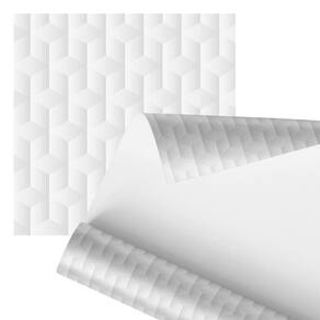 Papel De Parede Adesivo Azulejo Geométrico Branco 2,80M