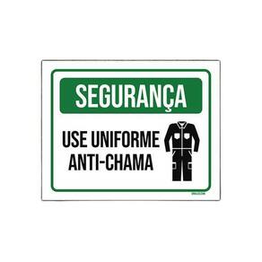 Placa De Sinalização Segurança Use Uniforme Anti-Chama 27X35