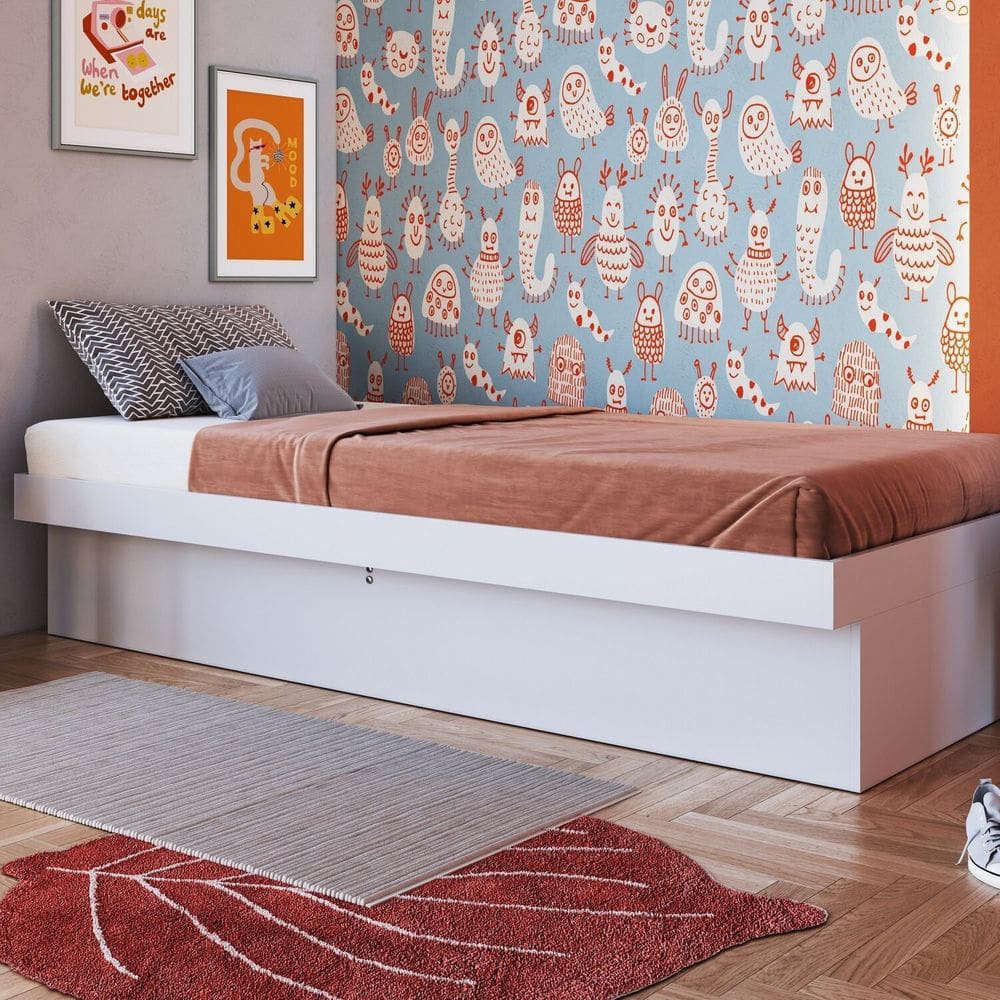 Cama Solteiro Box Baú 80 Bogotá 78cm X 188cm Branco