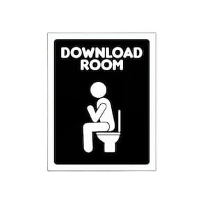 Placa De Banheiro Download Room - Placa Decorativa
