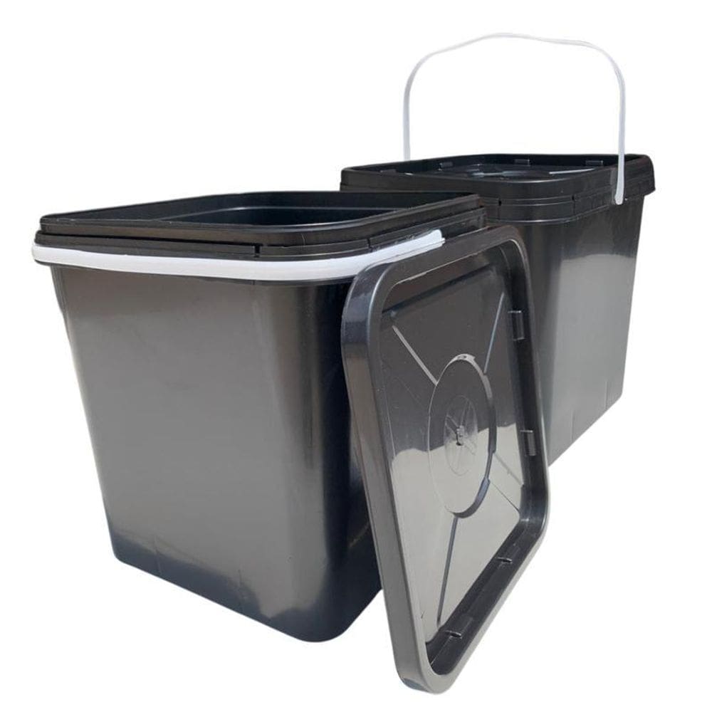 Balde Quadrado 16L Maluco Para Piscina E Tampa Lacre 02 Pçs