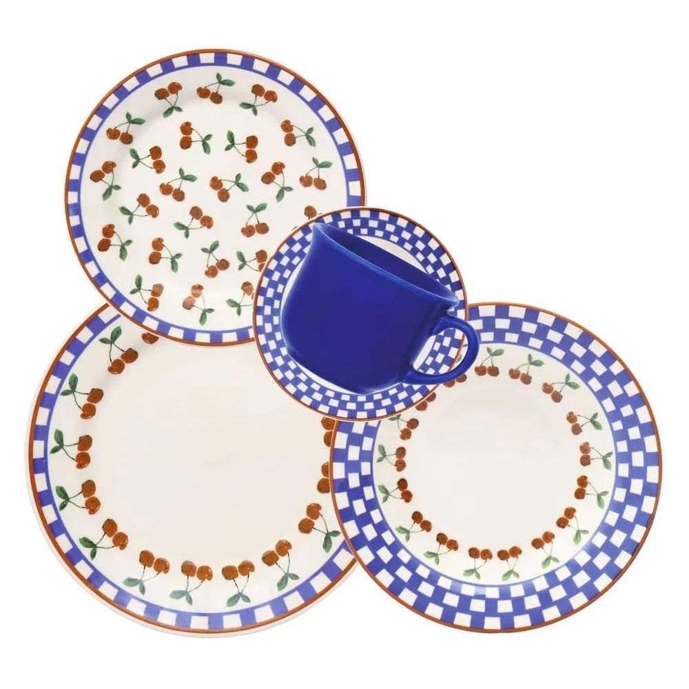 Aparelho de Jantar 30 Peças Donna Jardim de Cereja Oxford