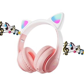 Fone Ouvido Gatinho Bluetooth Infantil Led Meninos E Meninas
