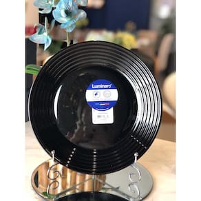 PRATO RASO DE VIDRO OPALINO HARENA BLACK 27cm