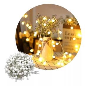 Cordão Led Fio Luz 8 Funções 100 Bolinhas Branco Quente 127V