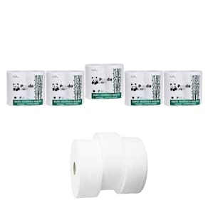Papel Higiênico Rolão Celulose 8 Rolos Folha Simples Kit 5