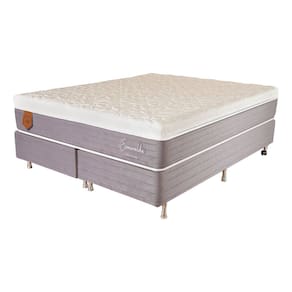 Cama Box Queen Size (Box + Colchão) 158X198X69 Esmeralda Prorelax Molas Ensacadas Pillow In Turn Free - Cinza