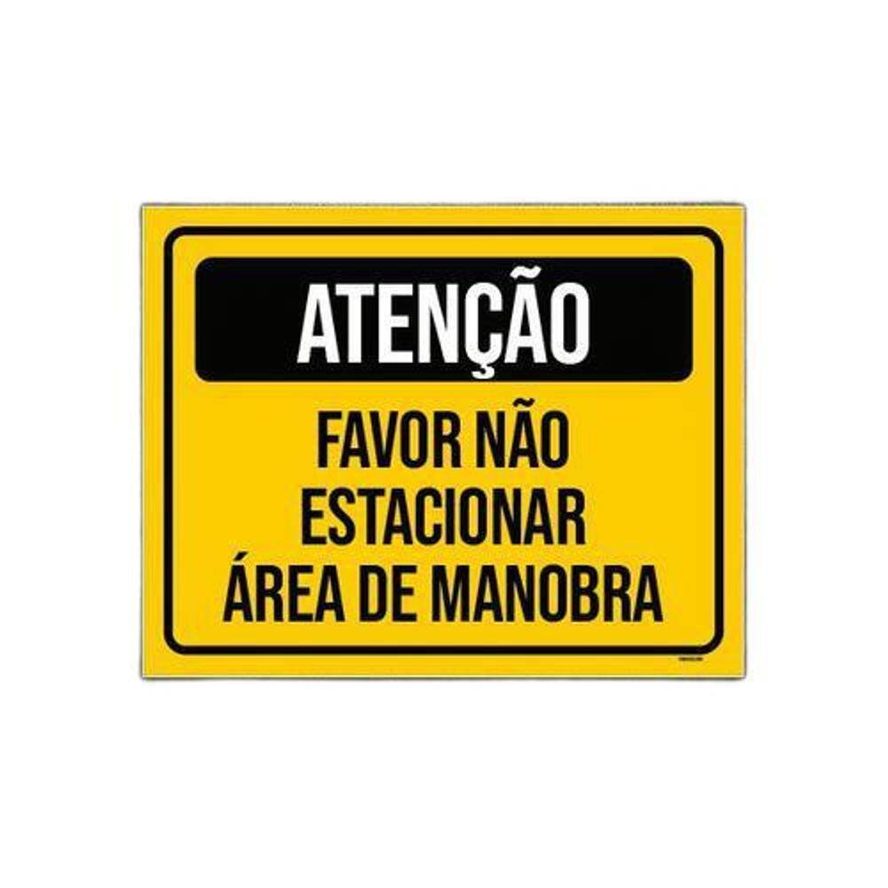 Kit 10 Placas Atenção Favor Não Estacionar Área Manobra
