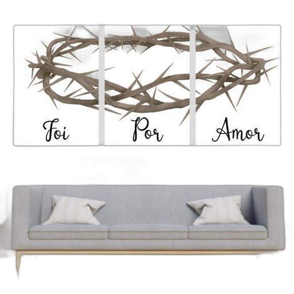 Kit 3 Quadros Foi Por Amor 24X18Cm