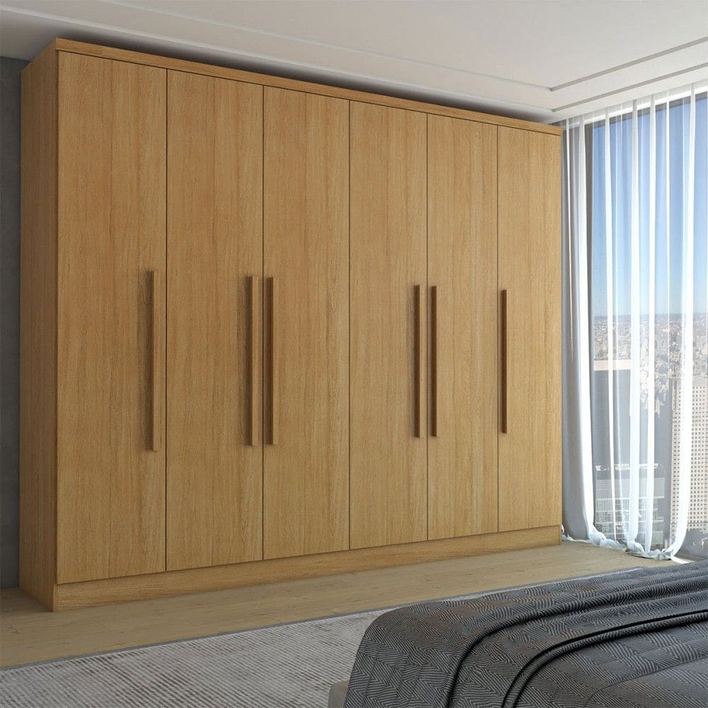 Guarda-Roupa Casal Velar 6 Portas 4 Gavetas Cinamomo - Panorama Móveis