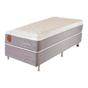 Cama Box Solteiro (Box + Colchão) 78X188X69 Esmeralda Prorelax Molas Ensacadas Pillow In Turn Free - Cinza
