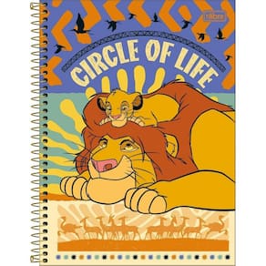 Caderno Rei Leão Capa Dura Espiral 80F 1 Matéria Escolar