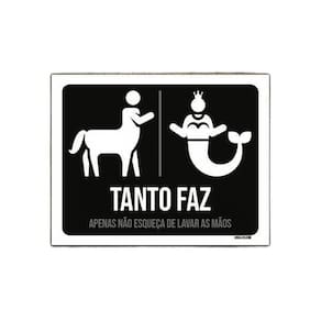 Placa De Banheiro Tanto Faz Lave As Mãos 18X23