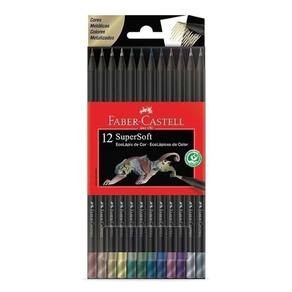 Lápis de Cor Ecolápis Supersoft 120712SOFTMET 12 Cores Metálicas - Faber Castell